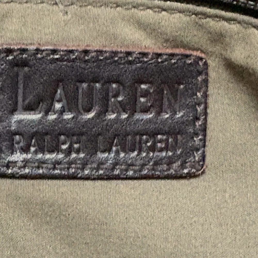 Quilted Olive Green Lauren Ralph Lauren Crossbody Bag Leather Trim - Picture 8 of 8